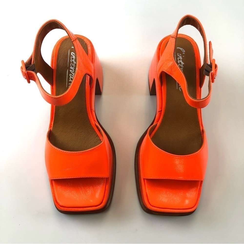 L’Intervalle neon orange platform sandal Size 39 Valtos Mod 70s Disco - Picture 2 of 14